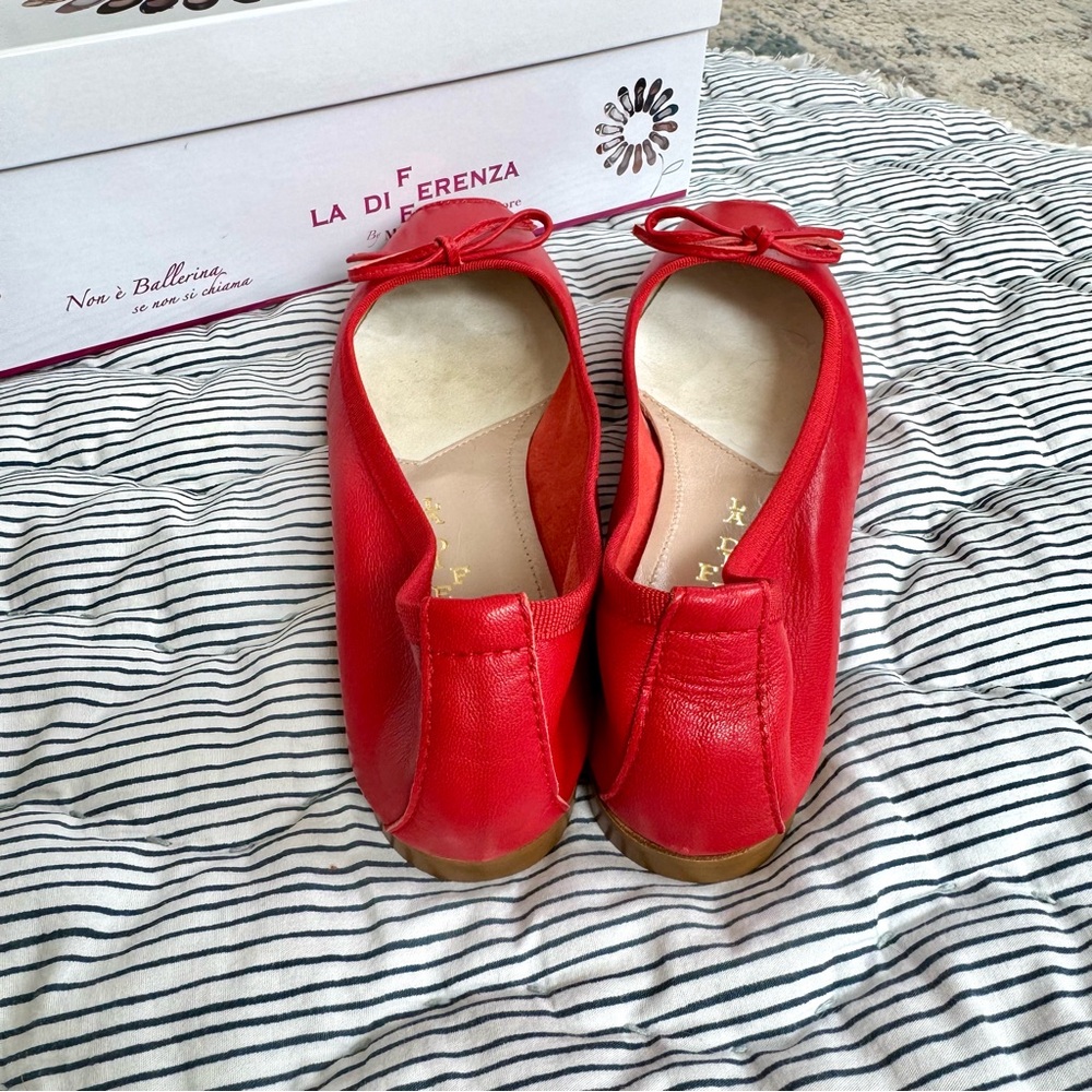NWT La Differenza by Michele Lopriore Paloma Nappa Red Ballet Flats, Size 36 - Picture 4 of 5